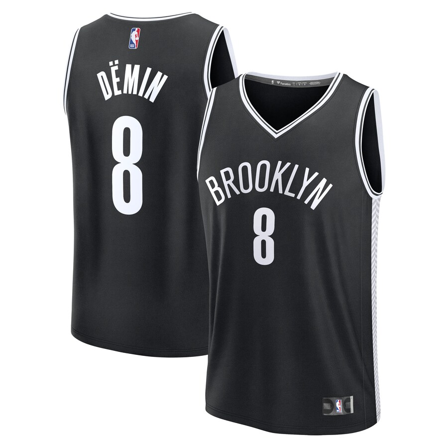Men's Brooklyn Nets Egor Dëmin Fanatics Black Fast Break Replica Jersey - Icon Edition - Ujersey Shop