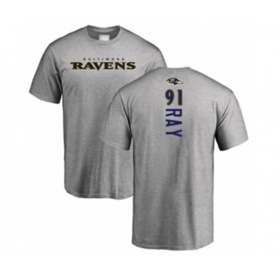 Football Baltimore Ravens #91 Shane Ray Ash Backer T-Shirt - Ujersey Shop