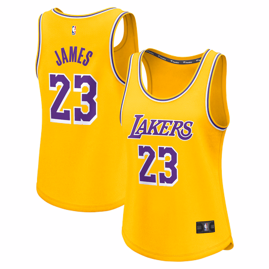 Women's Los Angeles Lakers LeBron James Fanatics Gold Fast Break Player Jersey - Icon Edition - Ujersey Shop