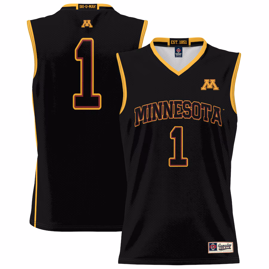 #1 Minnesota Golden Gophers GameDay Greats Youth Lightweight Basketball Jersey - Black - Ujersey Shop