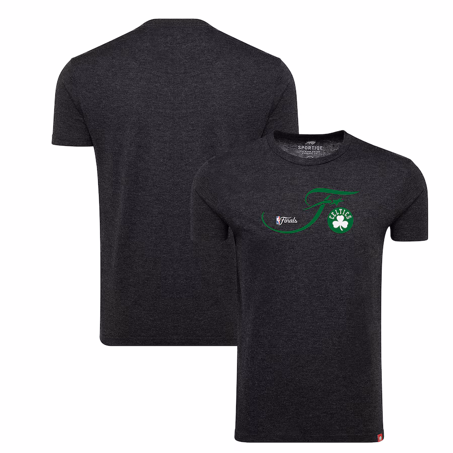 Unisex Boston Celtics Sportiqe Heather Black 2024 NBA Finals Super Soft Comfy Tri-Blend T-Shirt - Ujersey Shop