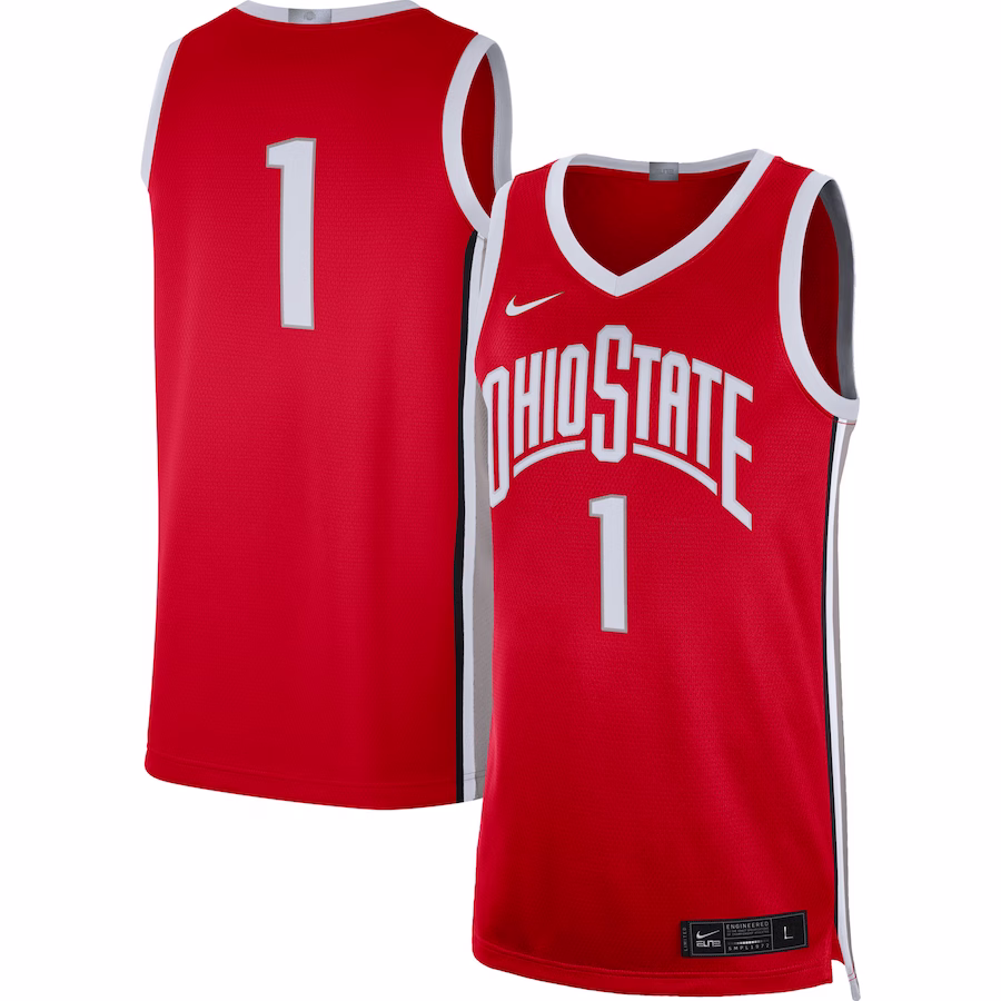 #1 Ohio State Buckeyes Nike Limited Basketball Jersey - Scarlet - Ujersey Shop