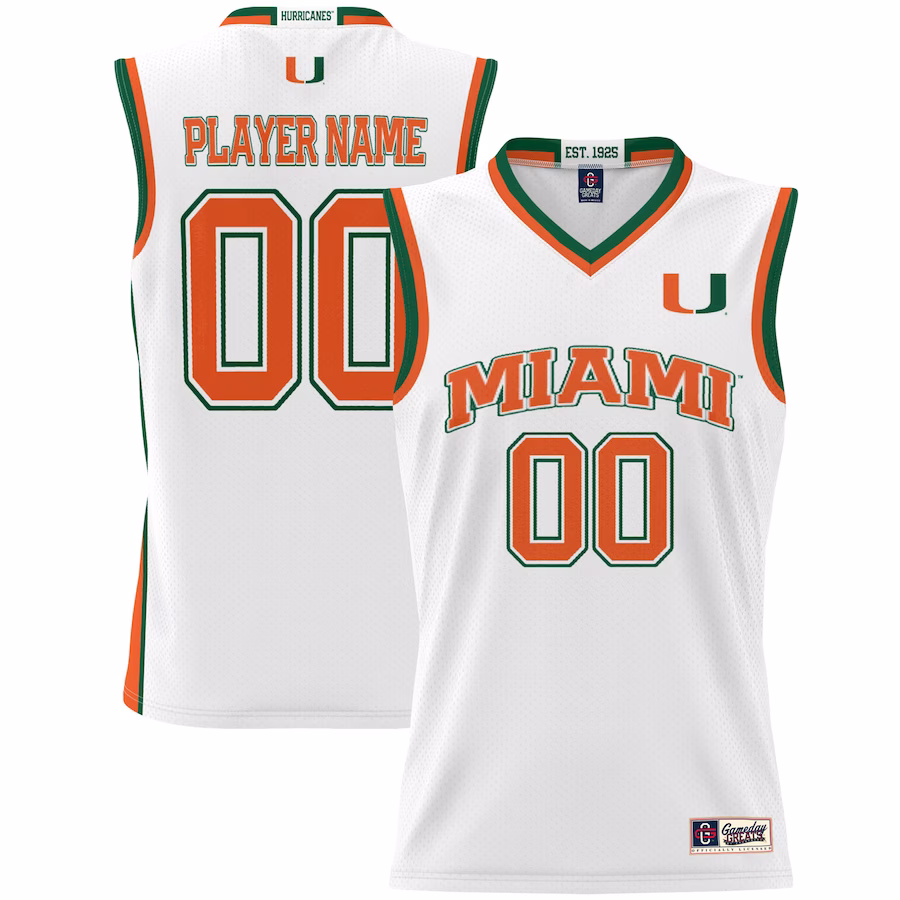 Miami Hurricanes GameDay Greats Unisex NIL Pick-A-Player Lightweight Women's Basketball Jersey - White - Ujersey Shop