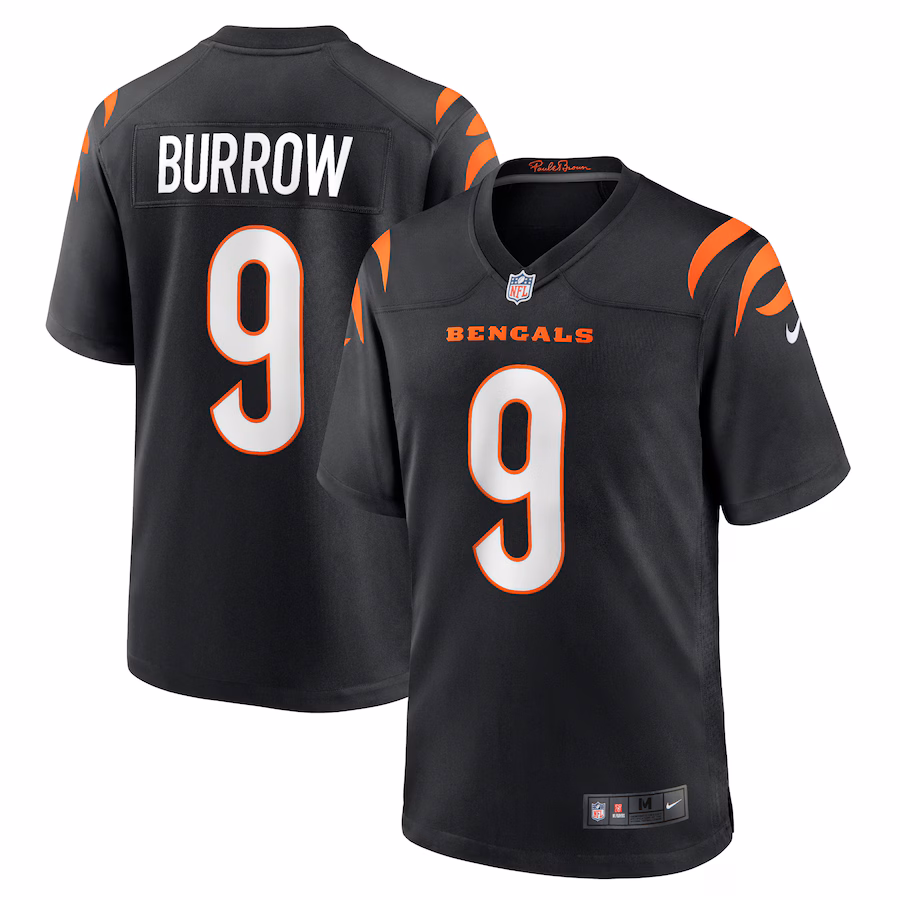 Men's Cincinnati Bengals Joe Burrow Nike Black Player Game Jersey - Ujersey Shop