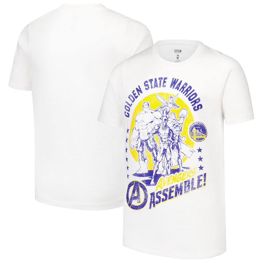 Youth Golden State Warriors White NBA x Marvel Avengers Squad T-Shirt - Ujersey Shop