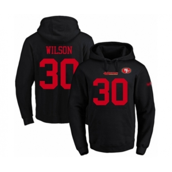 Football Men's San Francisco 49ers #30 Jeff Wilson Black Name & Number Pullover Hoodie - Ujersey Shop