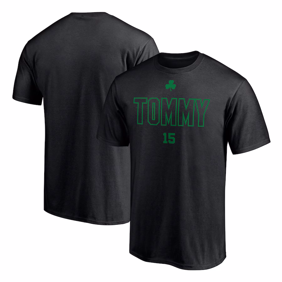 Men's Boston Celtics Tom Heinsohn Black T-Shirt - Ujersey Shop