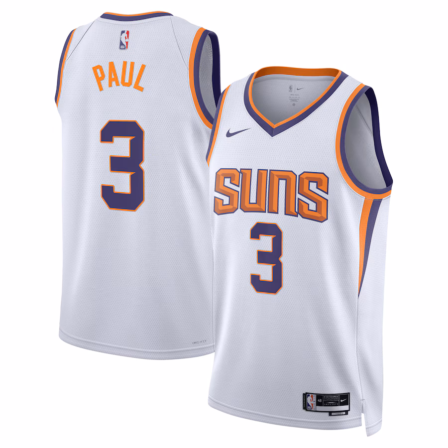 Unisex Phoenix Suns Chris Paul Nike White Swingman Jersey - Association Edition - Ujersey Shop