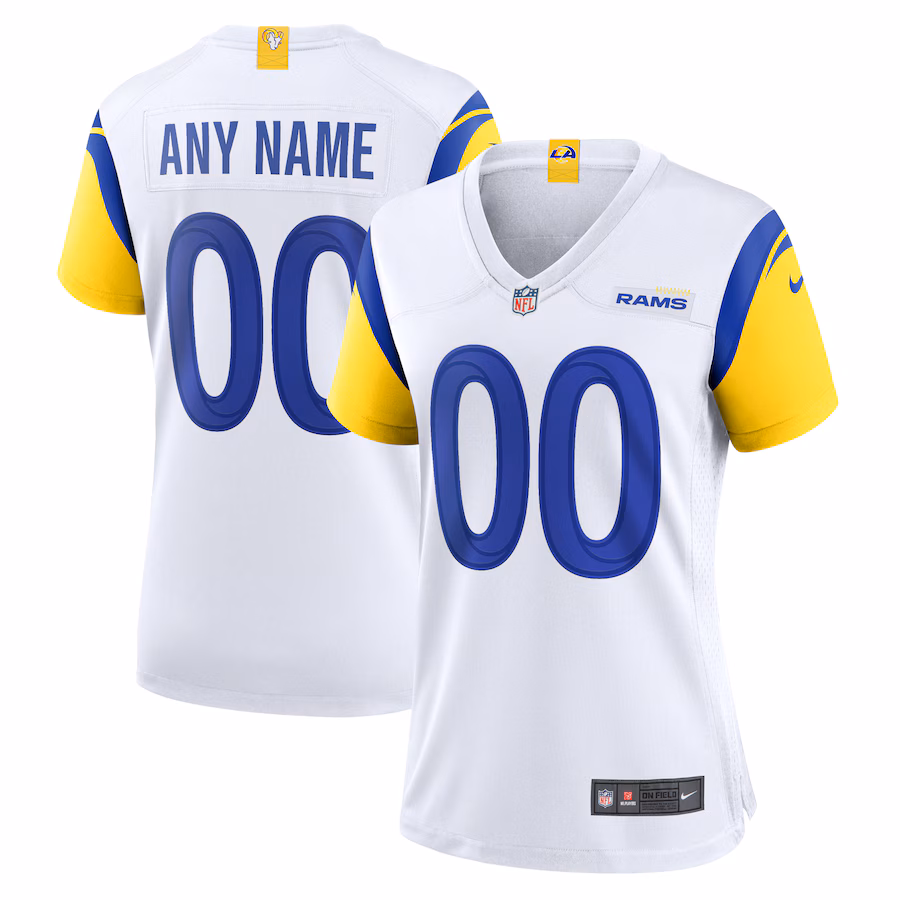 Women's Los Angeles Rams Nike White Alternate Custom Jersey - Ujersey Shop