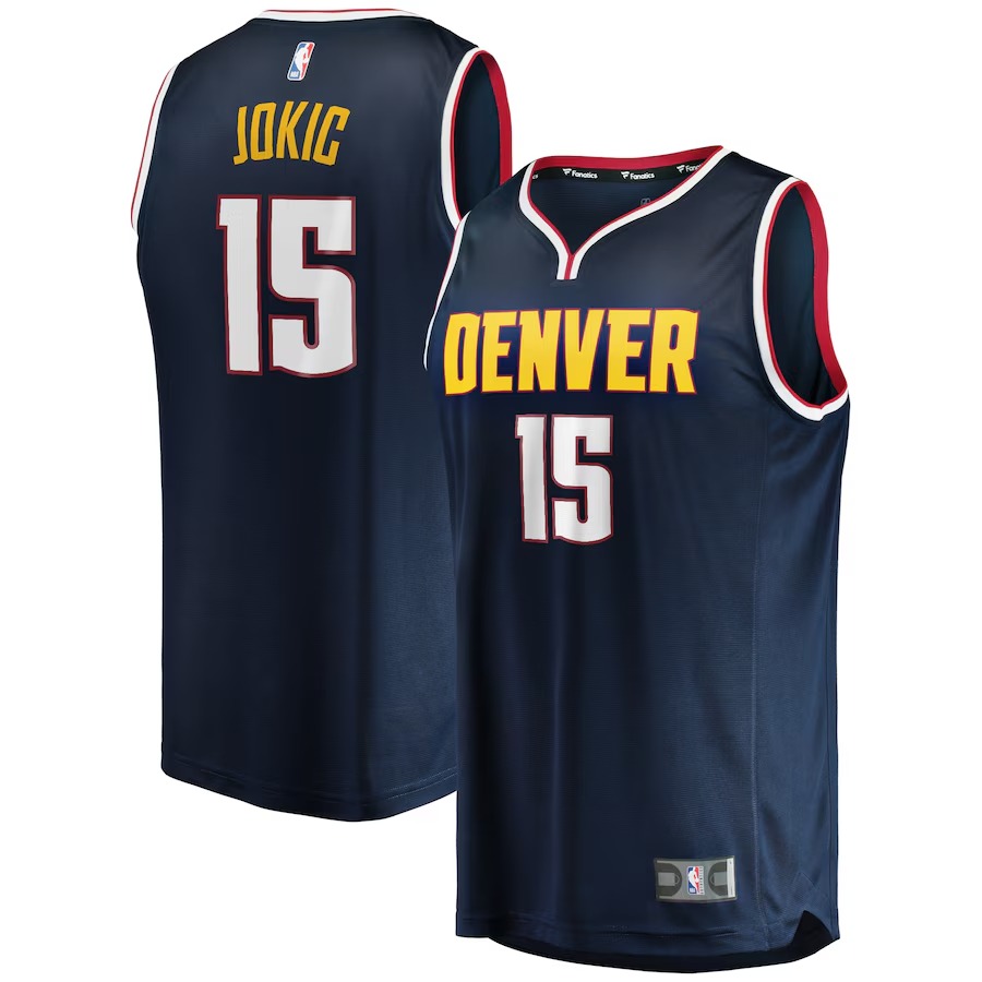 Men's Denver Nuggets Nikola Jokic Fanatics Navy 2019/20 Fast Break Replica Player Jersey - Icon Edition - Ujersey Shop