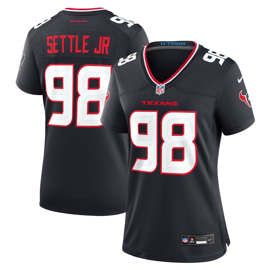 Women's Houston Texans Tim Settle Jr. Nike Navy Team Game Jersey - Ujersey Shop