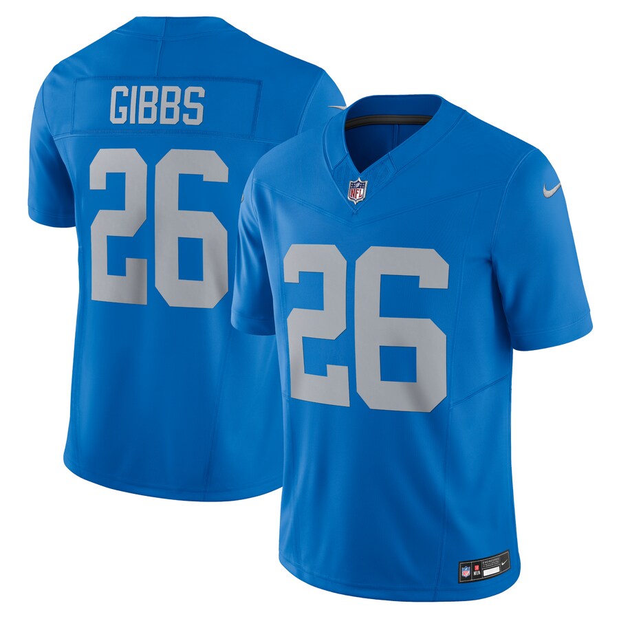 Men's Detroit Lions Jahmyr Gibbs Nike Blue Vapor F.U.S.E. Alternate Limited Jersey - Ujersey Shop