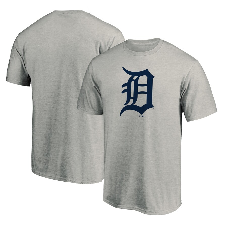 Men's Detroit Tigers Heathered Gray Official Team Logo T-Shirt - Ujersey Shop