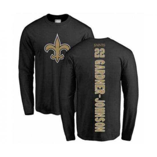 Football New Orleans Saints #22 Chauncey Gardner-Johnson Black Backer Long Sleeve T-Shirt - Ujersey Shop