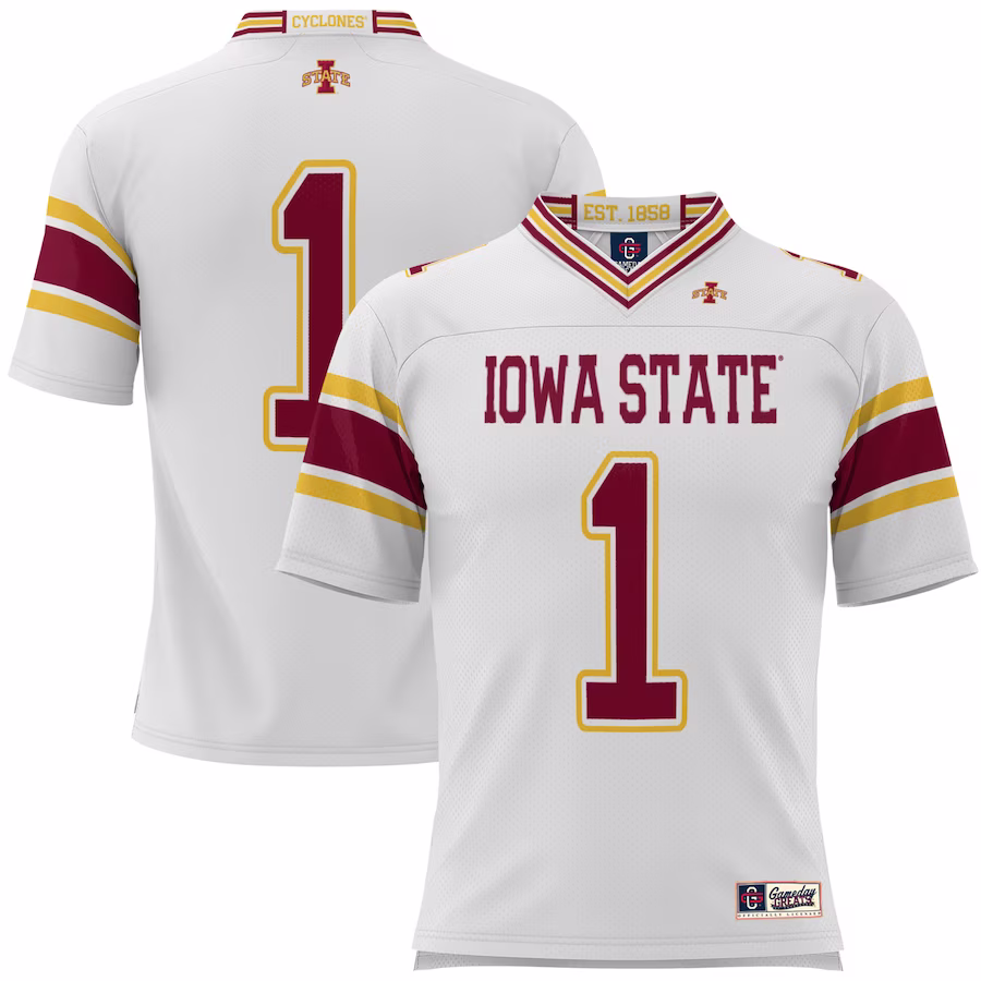 #1 Iowa State Cyclones GameDay Greats Football Jersey - White - Ujersey Shop