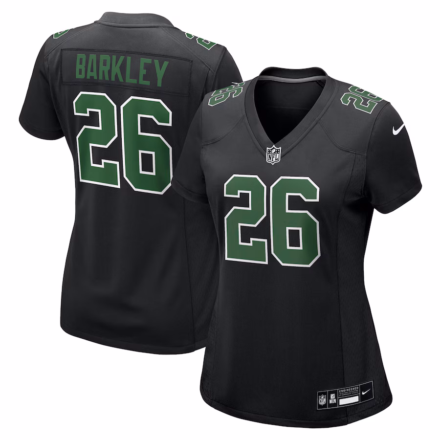 Women's Philadelphia Eagles Saquon Barkley Nike Carbon Black/Kelly Green Fashion Game Jersey - Ujersey Shop
