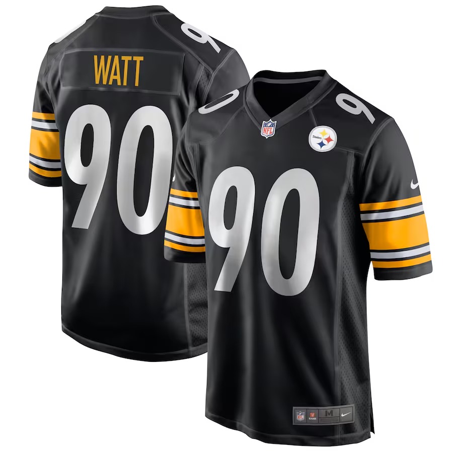 Men's Pittsburgh Steelers T.J. Watt Nike Black Game Jersey - Ujersey Shop