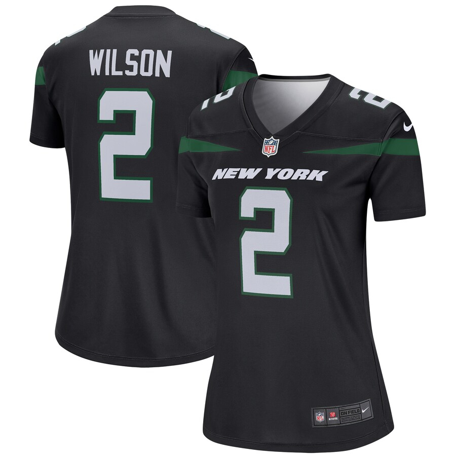 Women's New York Jets Zach Wilson Nike Black Color Rush Legend Performance Jersey - Ujersey Shop