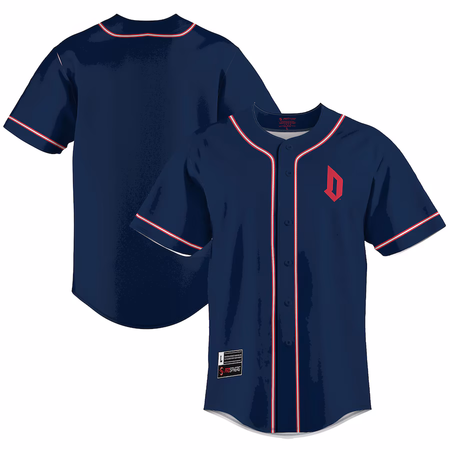 Men's GameDay Greats  Blue Duquesne Dukes  Lightweight Baseball Jersey - Ujersey Shop