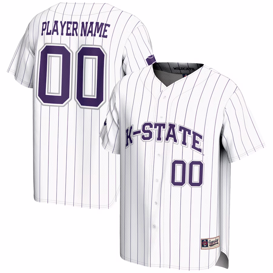 Kansas State Wildcats GameDay Greats NIL Pick-A-Player Lightweight Baseball Jersey - White - Ujersey Shop