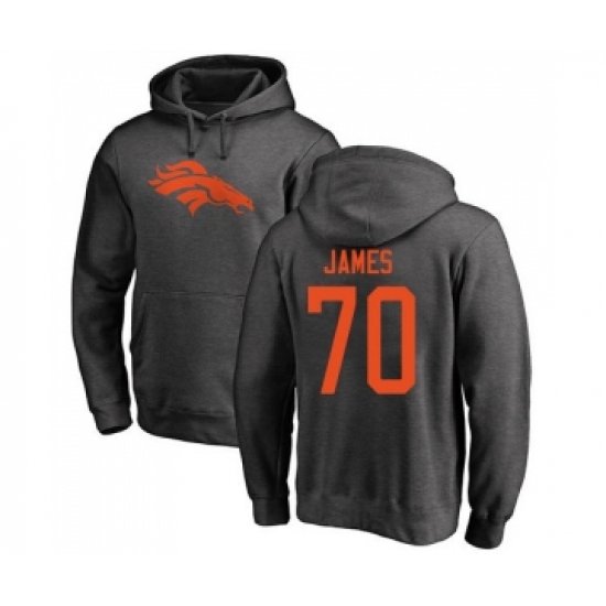 Football Denver Broncos #70 Ja'Wuan James Ash One Color Pullover Hoodie - Ujersey Shop
