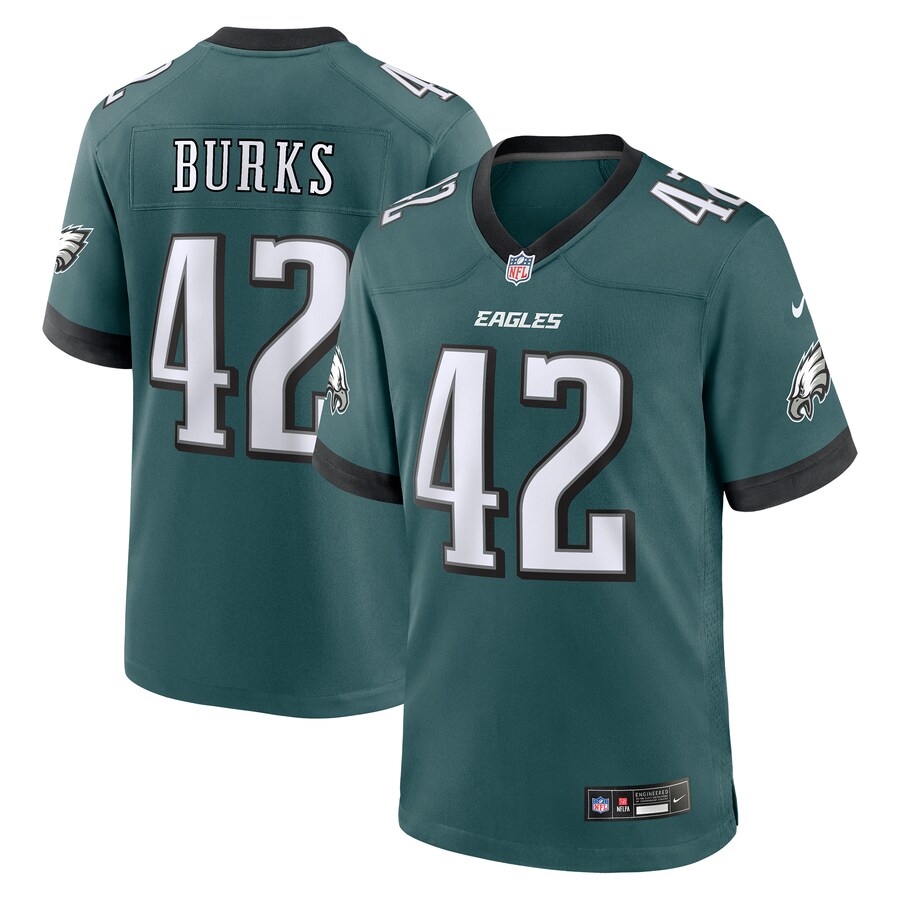 Men's Philadelphia Eagles Oren Burks Nike Midnight Green  Game Jersey - Ujersey Shop