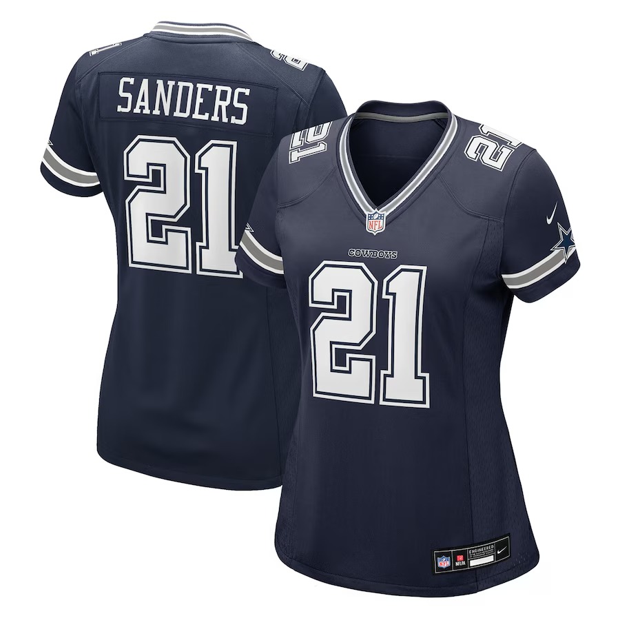 Women's Dallas Cowboys Deion Sanders Nike Navy Team Retired Player Game Jersey - Ujersey Shop