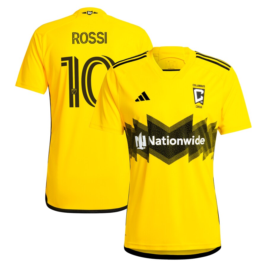 Men's Columbus Crew Diego Rossi adidas Yellow 2024 The Home Kit Replica Player Jersey - Ujersey Shop