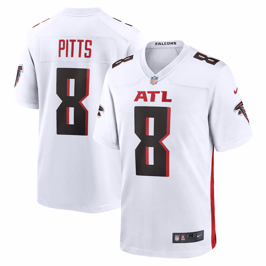 Men's Atlanta Falcons Kyle Pitts Nike White Game Player Jersey - Ujersey Shop