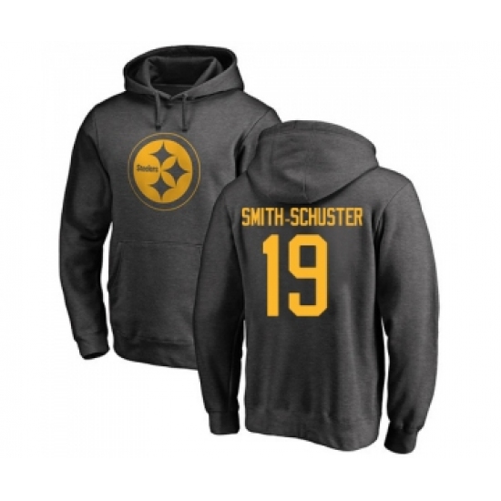 Football Pittsburgh Steelers #19 JuJu Smith-Schuster Ash One Color Pullover Hoodie - Ujersey Shop