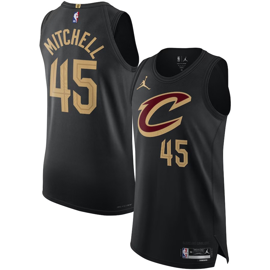 Men's Cleveland Cavaliers Donovan Mitchell Jordan Brand Black Authentic Player Jersey - Statement Edition - Ujersey Shop