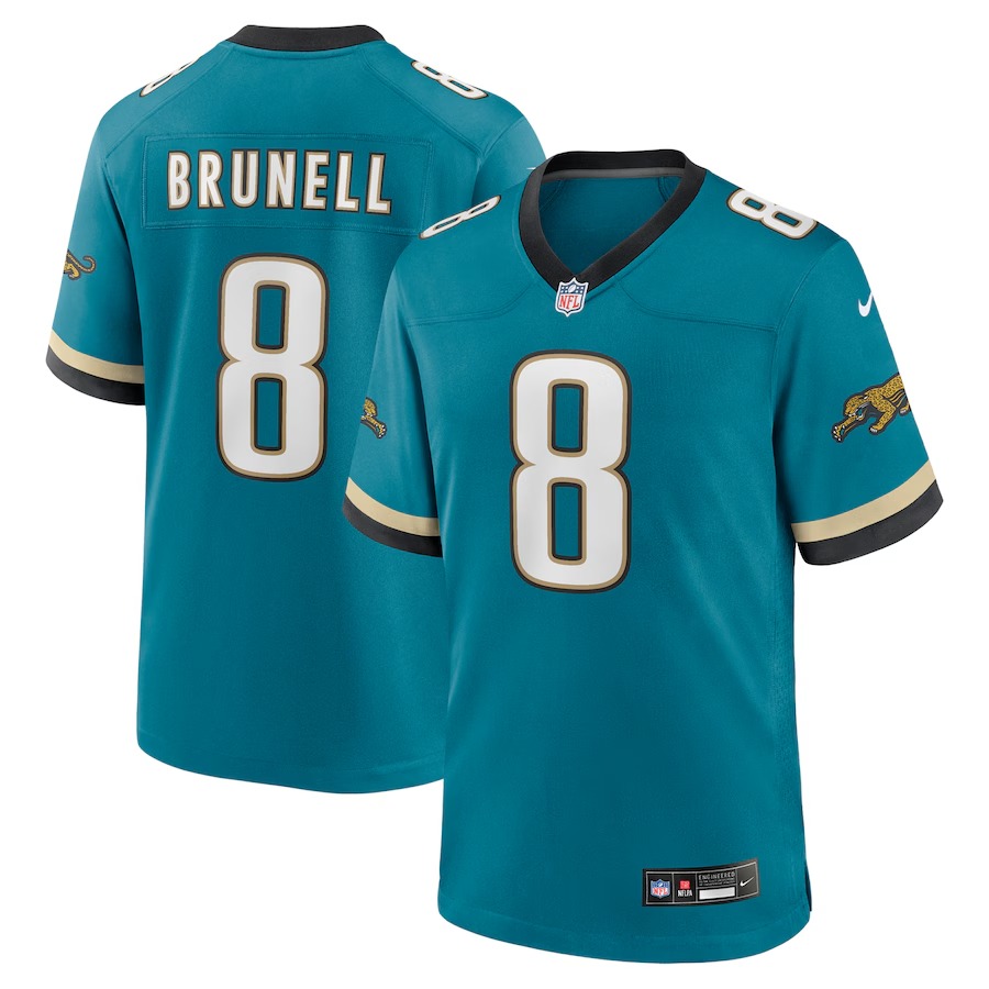 Men's Jacksonville Jaguars Mark Brunell Nike Teal Prowler Throwback Retired Player Game Jersey - Ujersey Shop