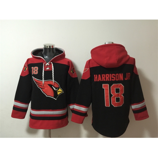 Men's Arizona Cardinals #18 Marvin Harrison Jr. Black Ageless Must-Have Lace-Up Pullover Hoodie - Ujersey Shop