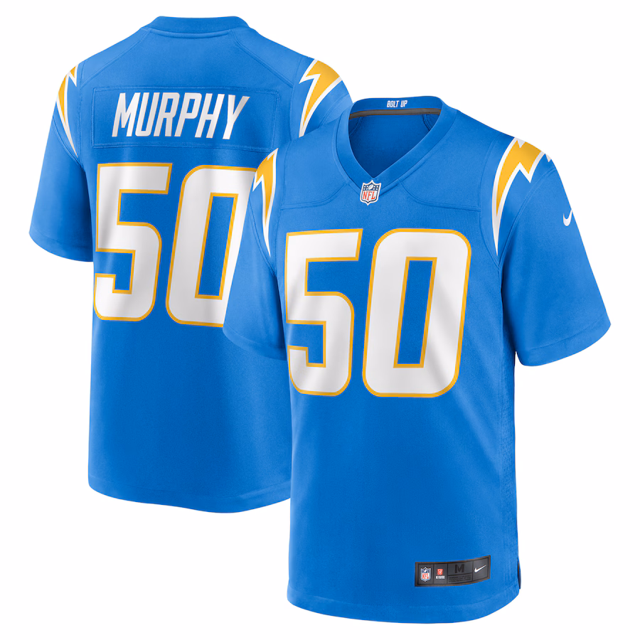 Men's Los Angeles Chargers Caleb Murphy Nike Powder Blue Team Game Jersey - Ujersey Shop