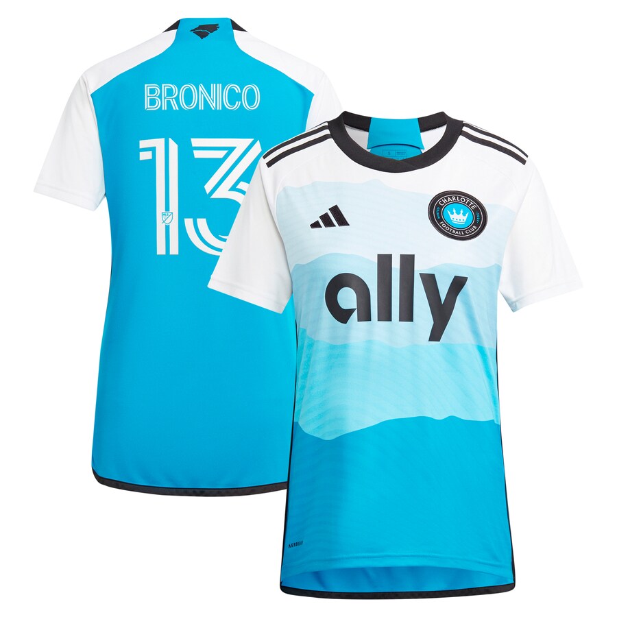Women's Charlotte FC Brandt Bronico adidas Blue 2024 The Carolina Kit: Explore Replica Player Jersey - Ujersey Shop
