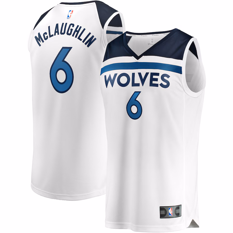 Men's Minnesota Timberwolves Jordan McLaughlin Fanatics White Fast Break Player Jersey - Association Edition - Ujersey Shop