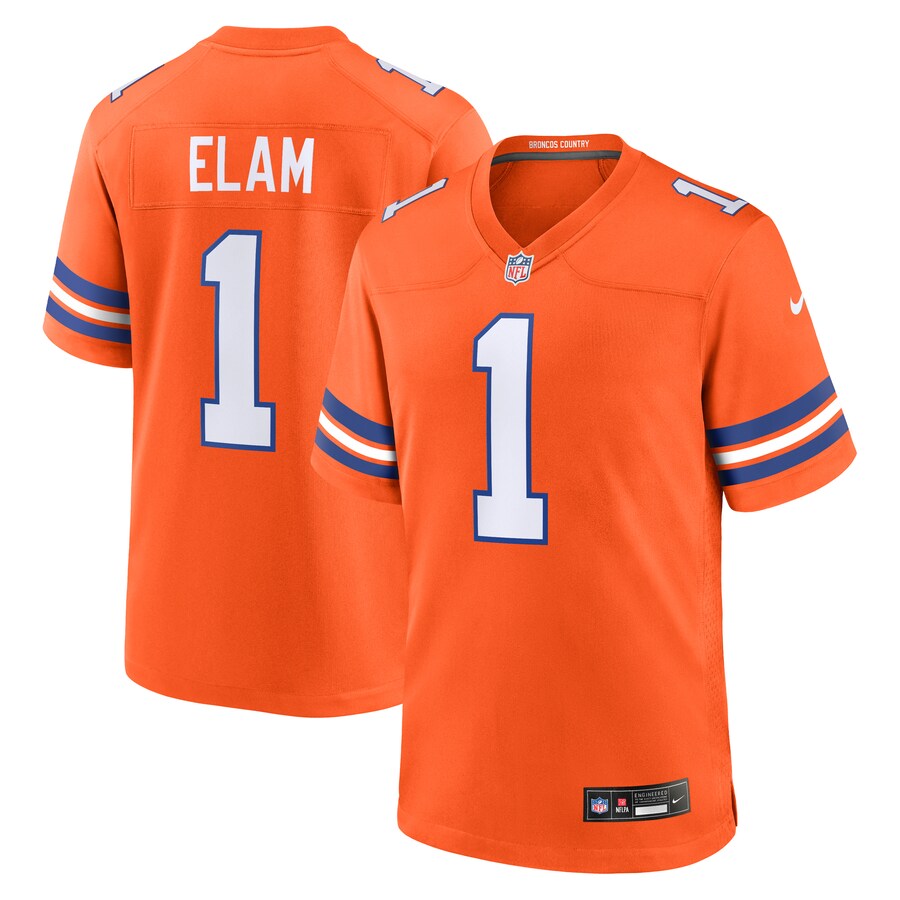 Men's Denver Broncos Jason Elam Nike Orange Retired Player Alternate Game Jersey - Ujersey Shop