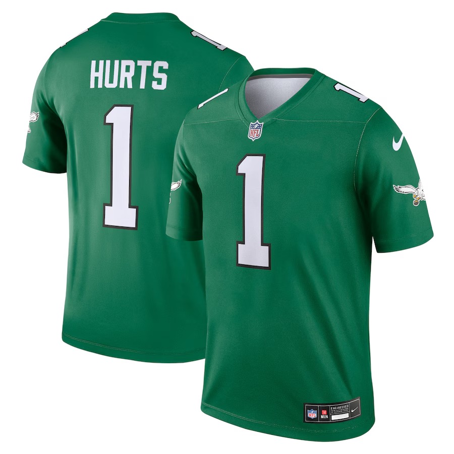 Men's Philadelphia Eagles Jalen Hurts Nike Kelly Green Legend Player Performance Top - Ujersey Shop