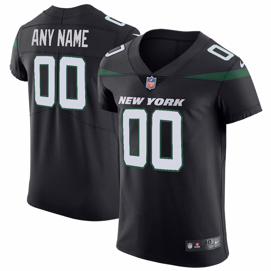 Men's New York Jets Nike Stealth Black Vapor Untouchable Elite Custom Jersey - Ujersey Shop