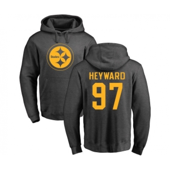 Football Pittsburgh Steelers #97 Cameron Heyward Ash One Color Pullover Hoodie - Ujersey Shop