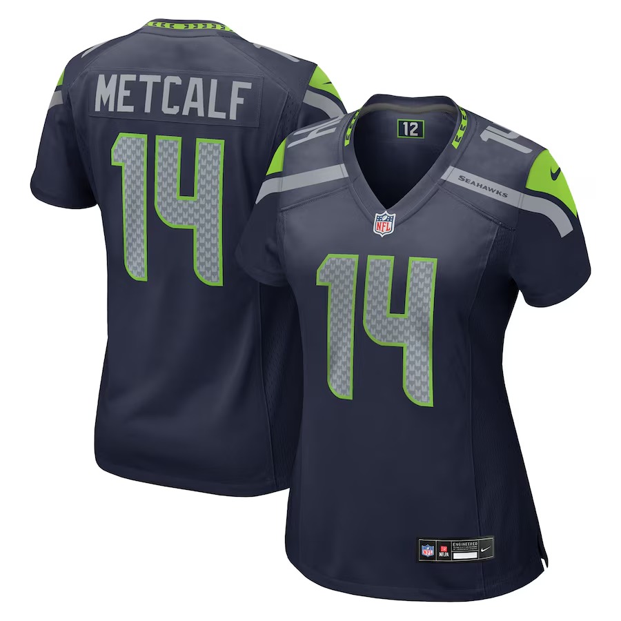 Women's Seattle Seahawks DK Metcalf Nike College Navy Team Game Jersey - Ujersey Shop