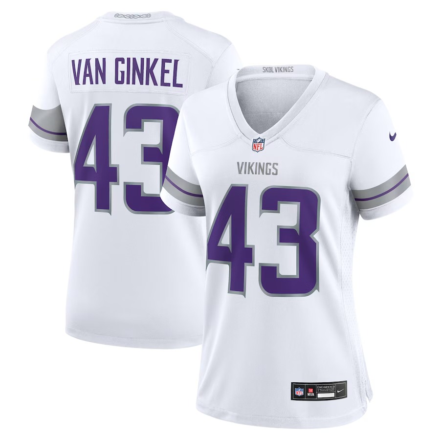 Women's Minnesota Vikings Andrew Van Ginkel Nike White Alternate Game Jersey - Ujersey Shop
