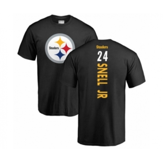 Pittsburgh Steelers #24 Benny Snell Jr. Black Backer T-Shirt - Ujersey Shop