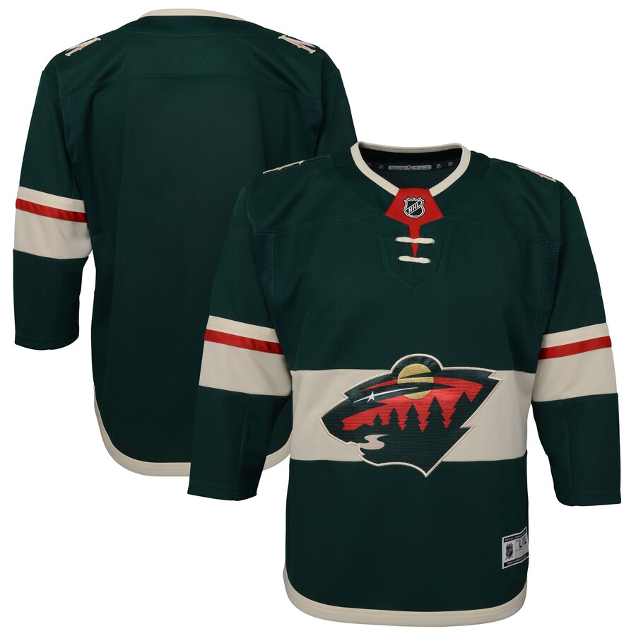 Youth Minnesota Wild Green Home Premier Blank Jersey - Ujersey Shop