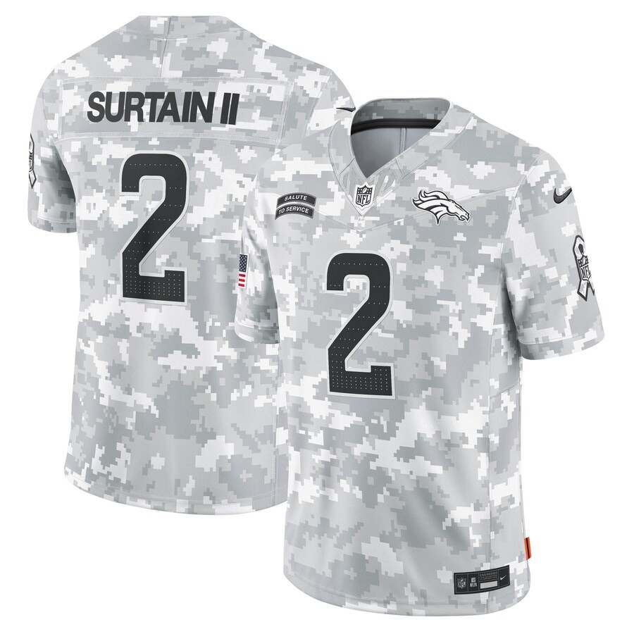 Men's Denver Broncos Patrick Surtain II Nike Arctic Camo 2024 Salute to Service Limited Jersey - Ujersey Shop