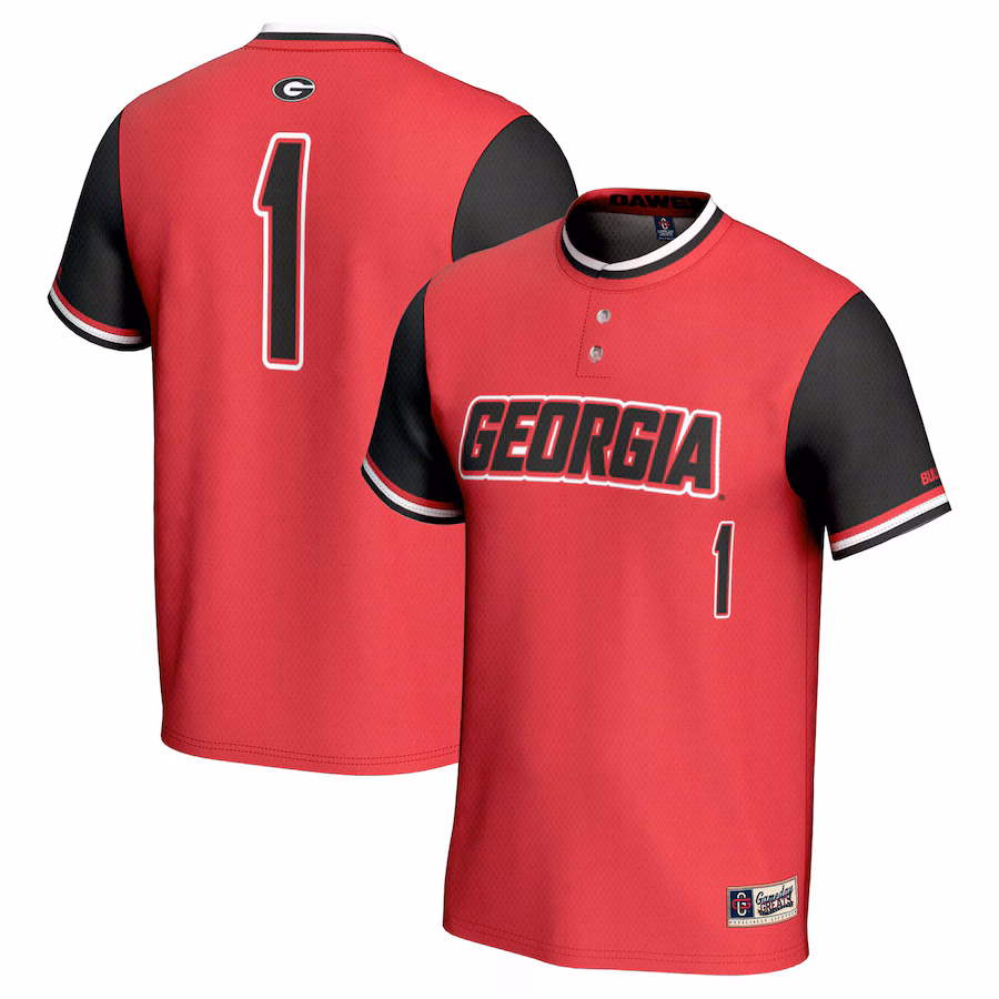 Unisex GameDay Greats #1 Red Georgia Bulldogs Lightweight Softball Jersey - Ujersey Shop