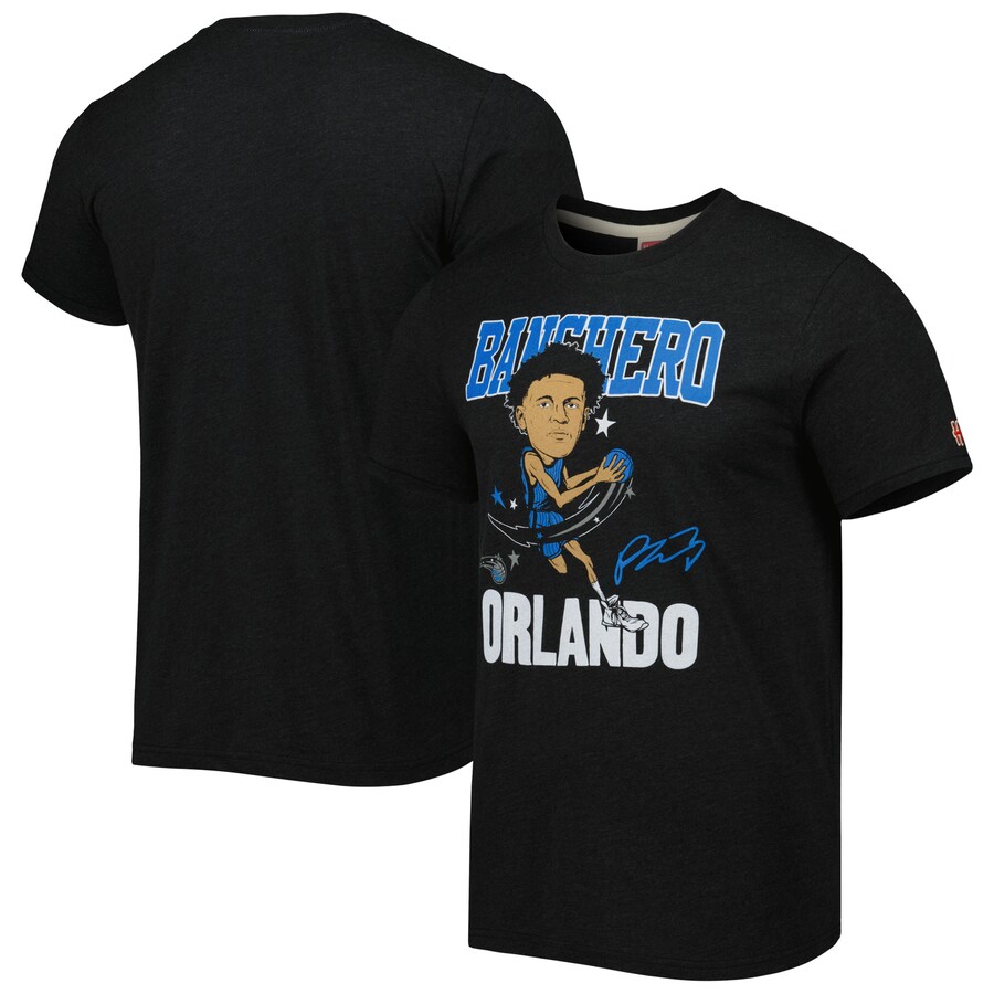 Men's Orlando Magic Paolo Banchero Homage Charcoal Caricature Tri-Blend T-Shirt - Ujersey Shop