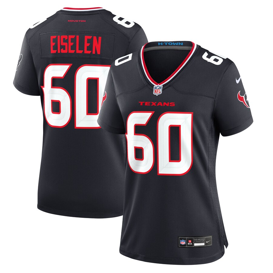 Women's Houston Texans Dieter Eiselen Nike Navy Team Game Jersey - Ujersey Shop