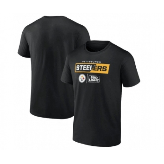 Men's Pittsburgh Steelers Black x Bud Light T-Shirt - Ujersey Shop