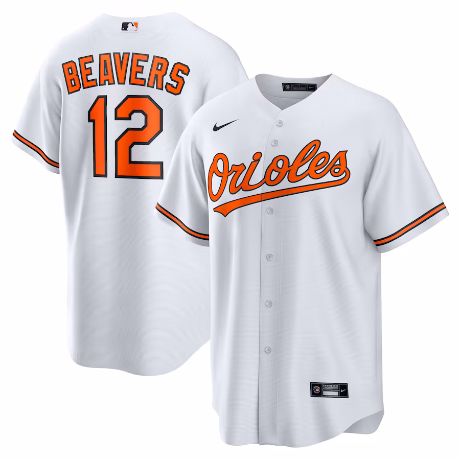Men's Baltimore Orioles Dylan Beavers Nike White Home Replica Jersey - Ujersey Shop